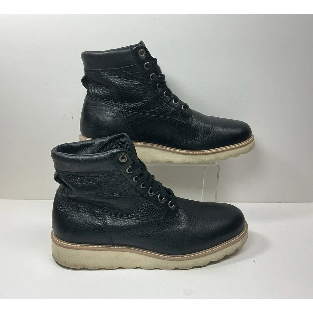 Cole Haan Nantucket Black Leather Boot Mens Sz 8 Grand OS Ankle No Insoles
